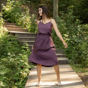 Linen Slip Top & Skirt 2-Piece Shadow Purple