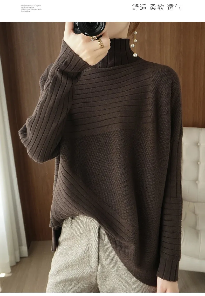 2022 Autumn Winter Women Sweater Turtleneck Cashmere Sweater Women Knitted Pullover Fashion Keep Warm  Loose Tops