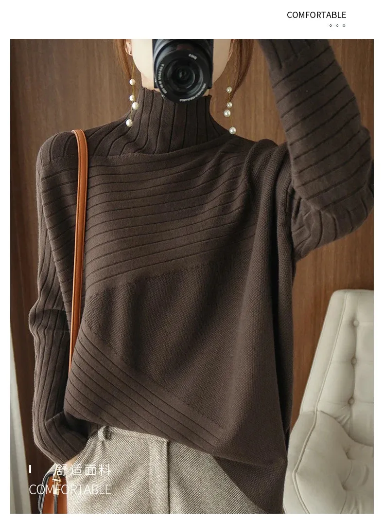 2022 Autumn Winter Women Sweater Turtleneck Cashmere Sweater Women Knitted Pullover Fashion Keep Warm  Loose Tops