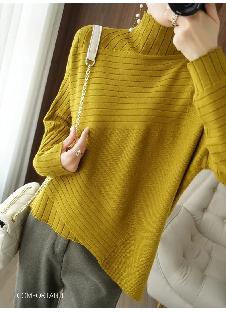 2022 Autumn Winter Women Sweater Turtleneck Cashmere Sweater Women Knitted Pullover Fashion Keep Warm  Loose Tops