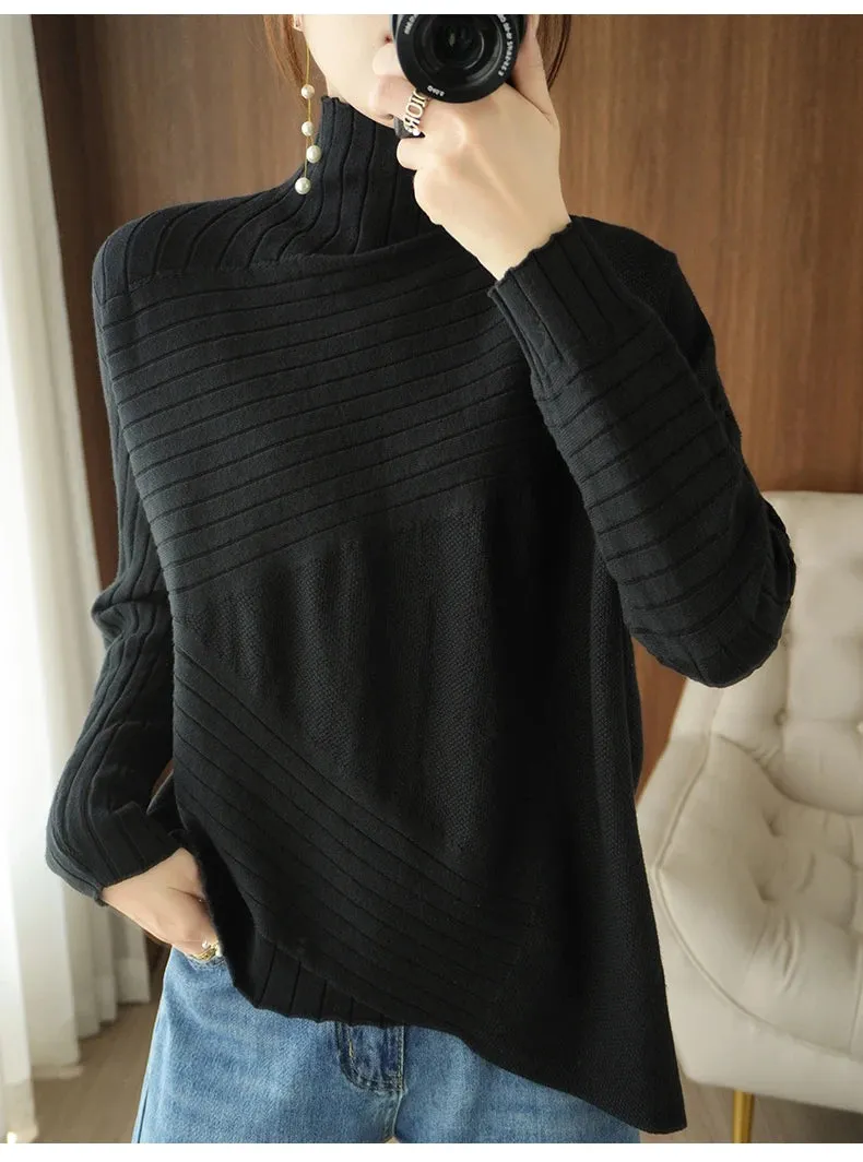 2022 Autumn Winter Women Sweater Turtleneck Cashmere Sweater Women Knitted Pullover Fashion Keep Warm  Loose Tops