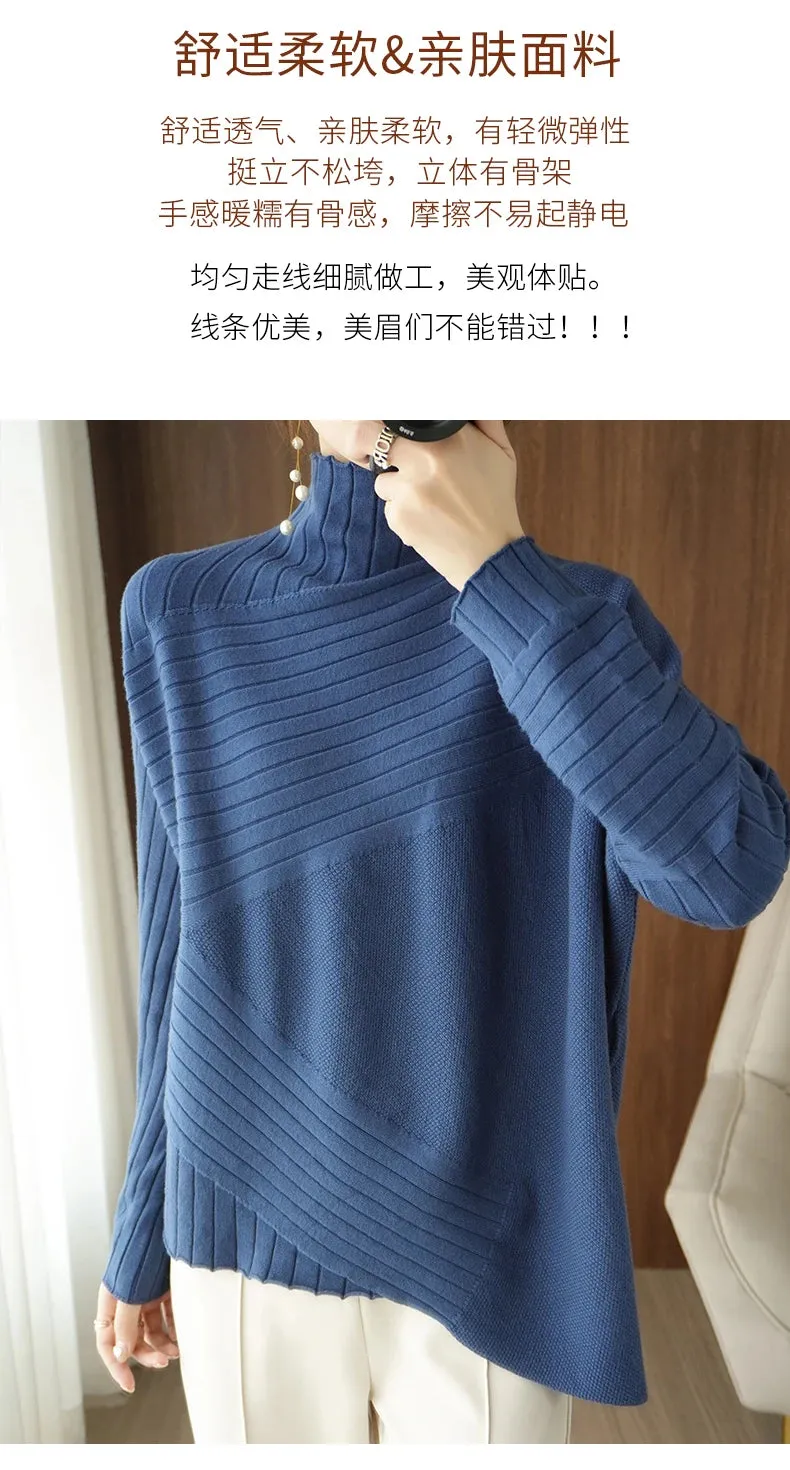 2022 Autumn Winter Women Sweater Turtleneck Cashmere Sweater Women Knitted Pullover Fashion Keep Warm  Loose Tops