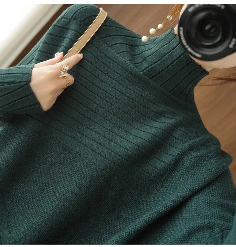 2022 Autumn Winter Women Sweater Turtleneck Cashmere Sweater Women Knitted Pullover Fashion Keep Warm  Loose Tops