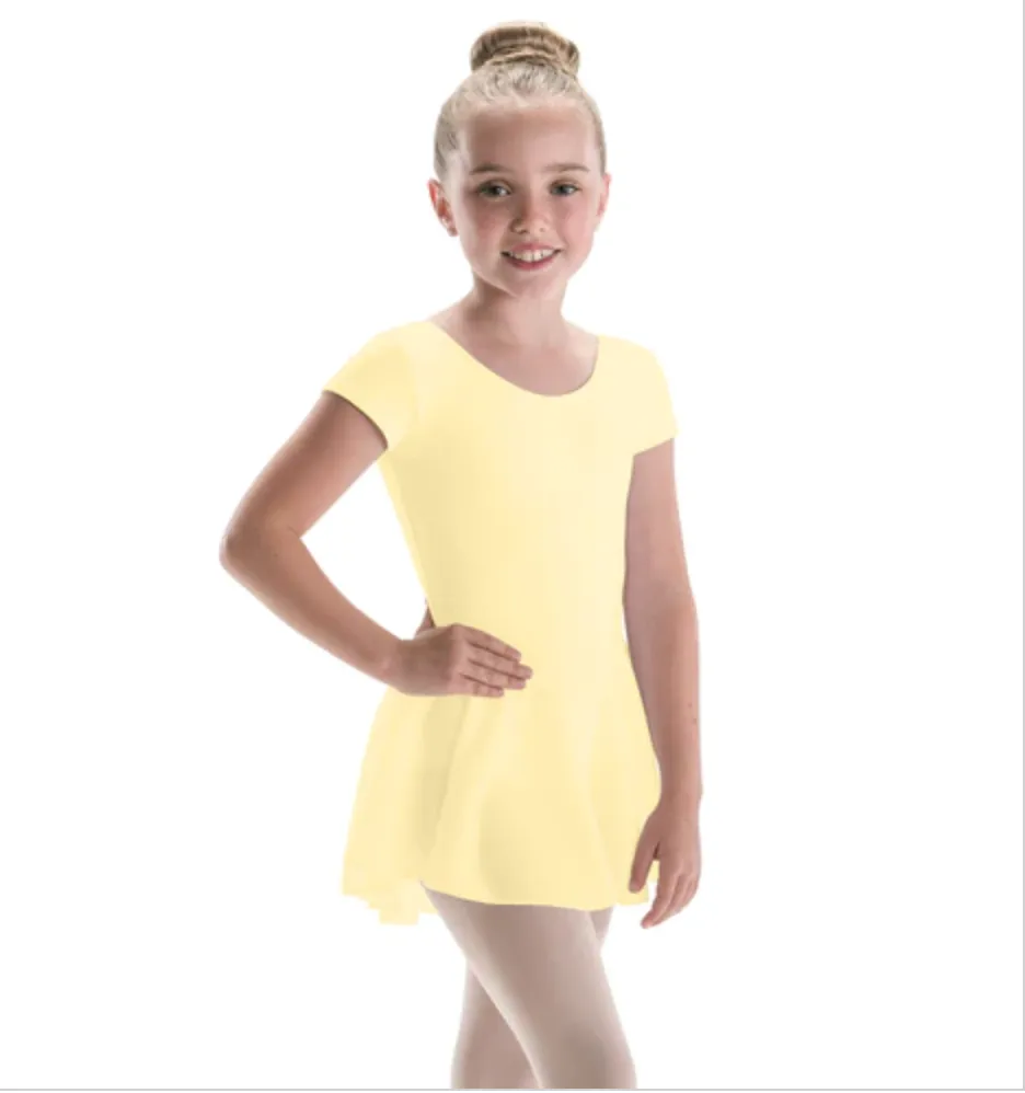 4370 Cap Sleeve Bow Back Leotard with Skirt