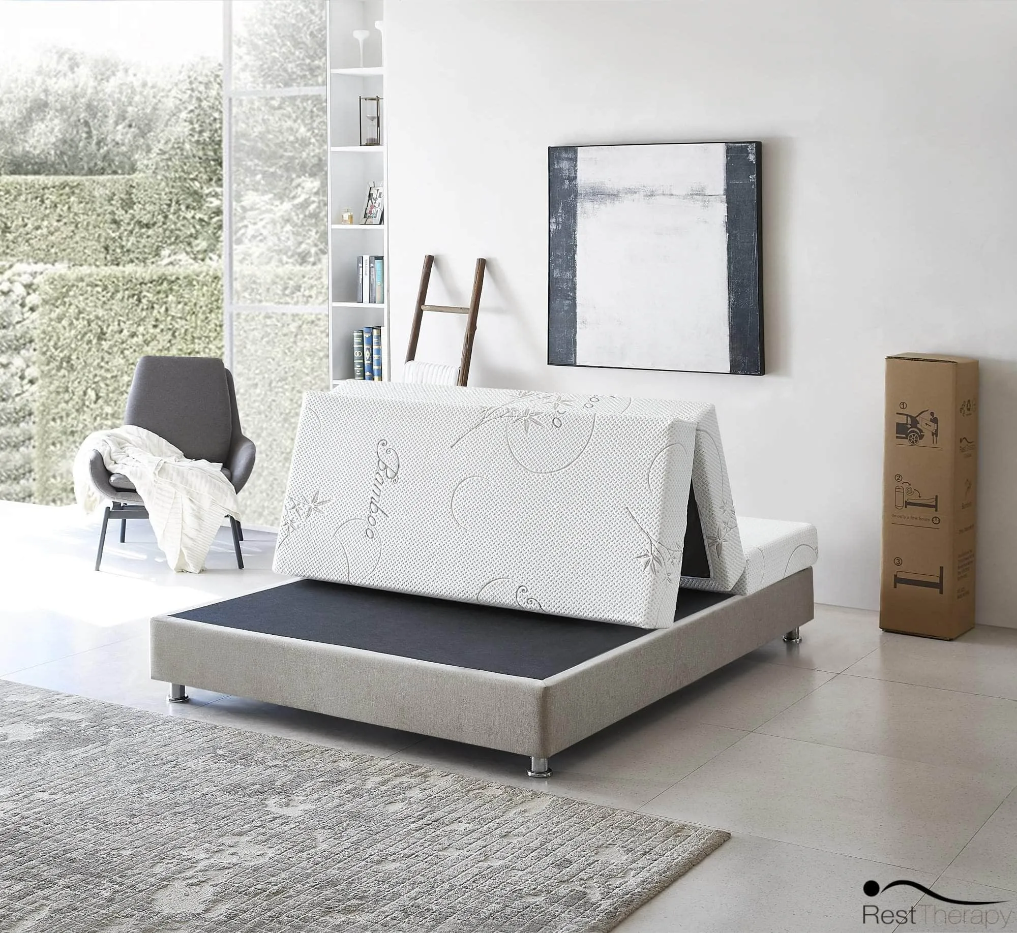 6 Inch Exhilarate Tri Fold Bamboo Cool Gel Memory Foam Mattress - Available in 3 Sizes