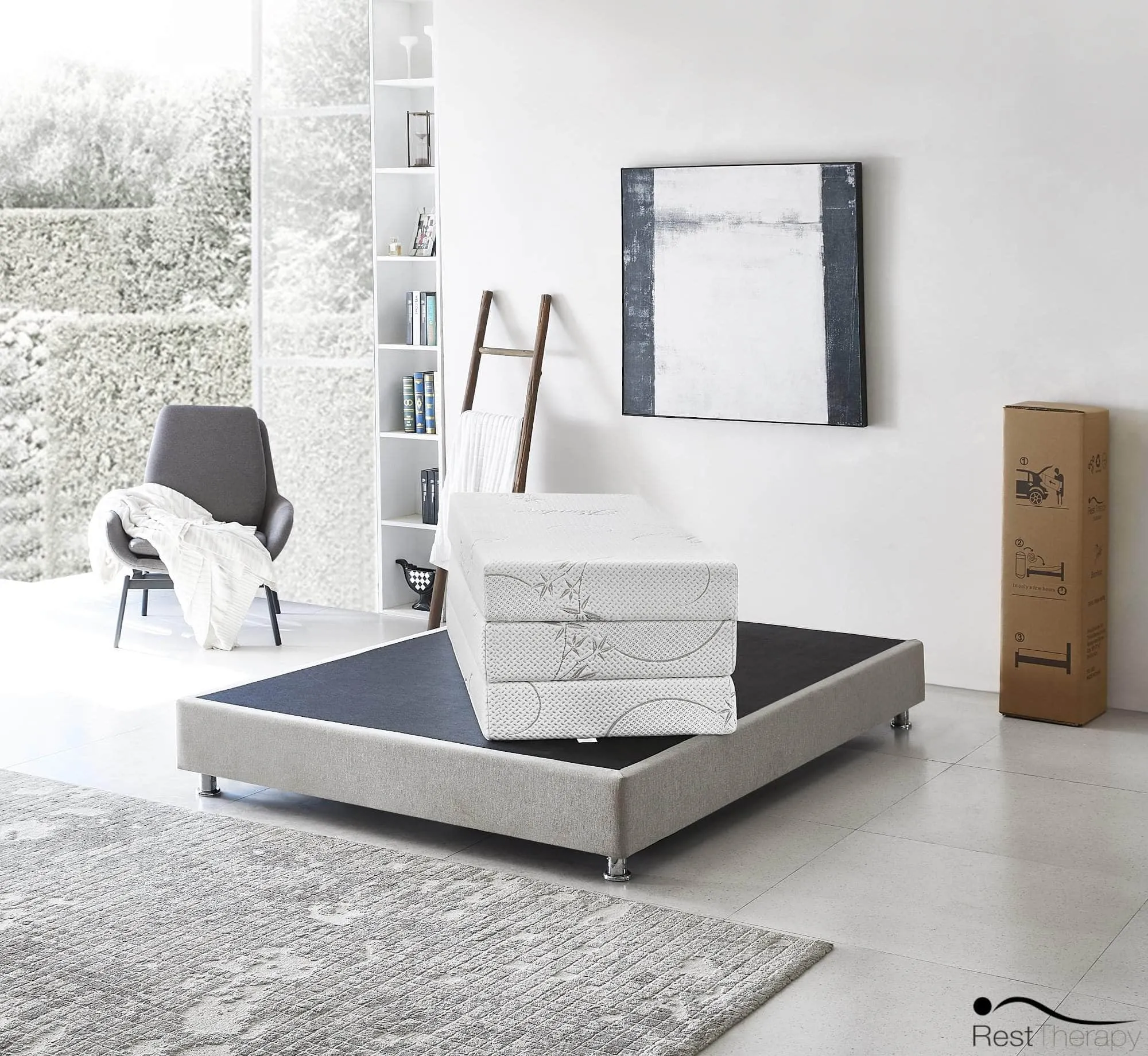 6 Inch Exhilarate Tri Fold Bamboo Cool Gel Memory Foam Mattress - Available in 3 Sizes