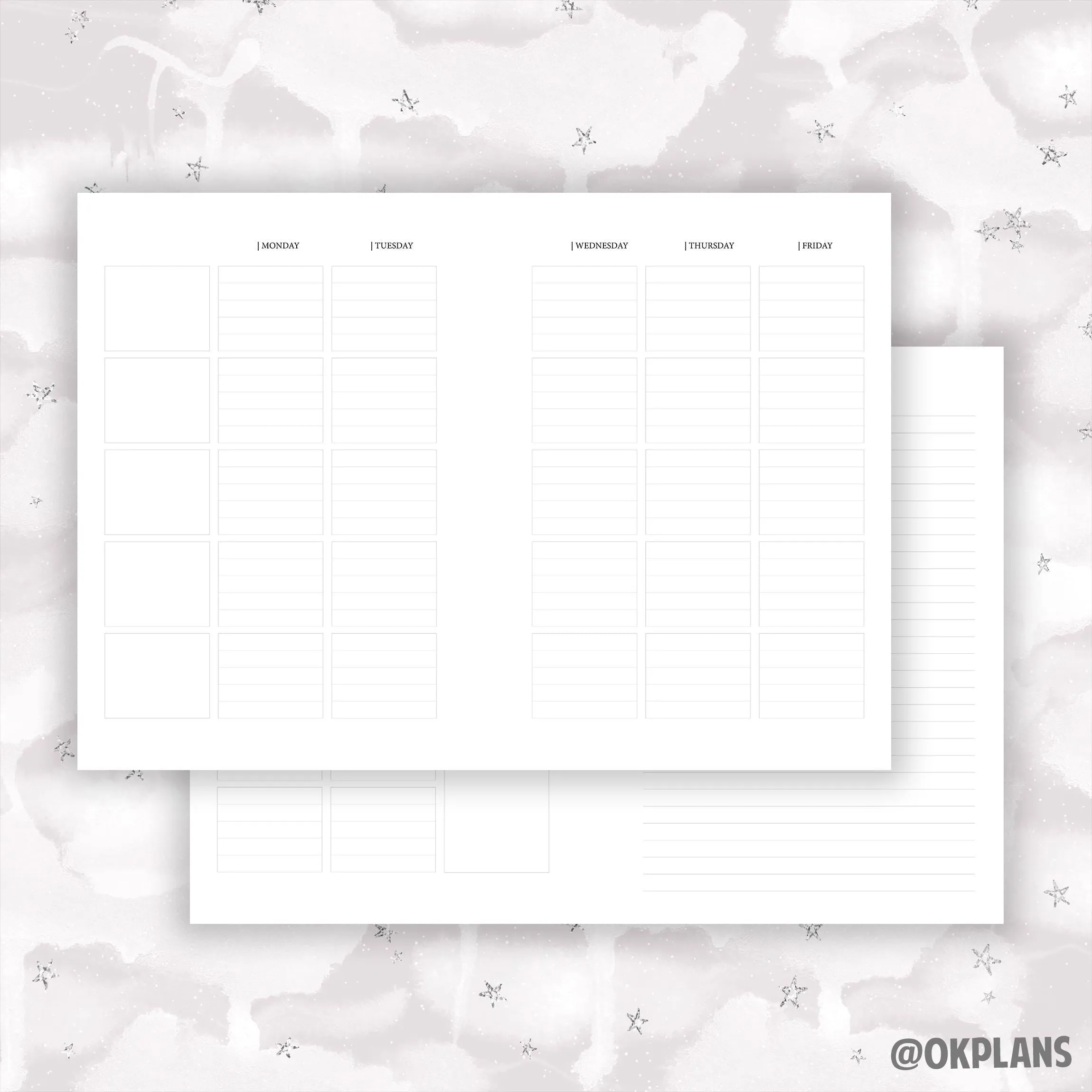 A5 Functional Wo3p Planner // Digital Download // Writing Paper, Study Note Template, Lecture Notes Taking