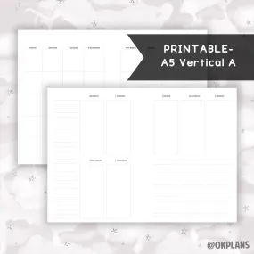 A5 Vertical A Planner // Digital Download // Writing Paper, Study Note Template, Lecture Notes Taking