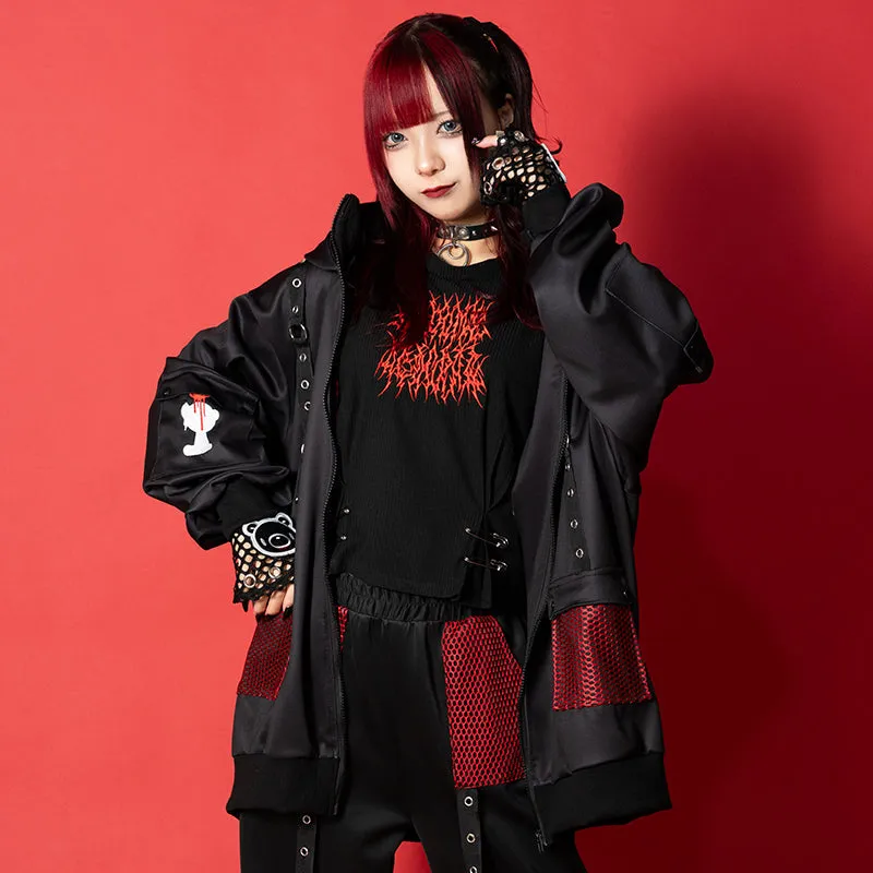 ACDC RAG & Gloomy Bear dark mesh hoodie