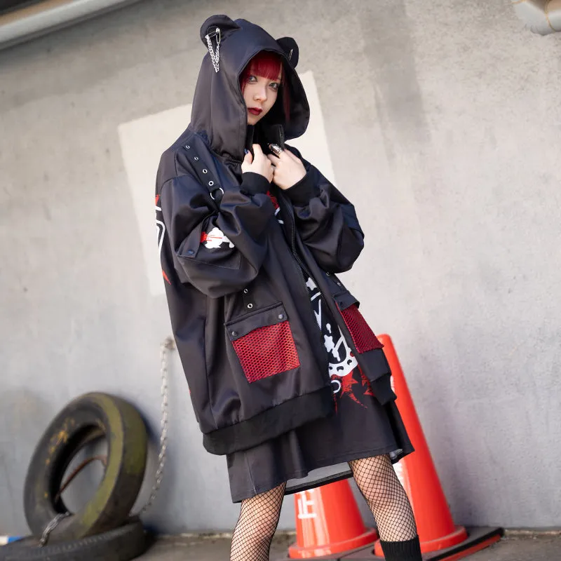 ACDC RAG & Gloomy Bear dark mesh hoodie