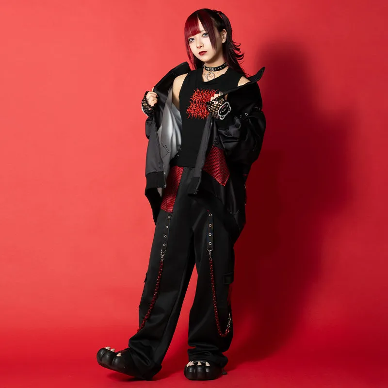 ACDC RAG & Gloomy Bear dark mesh hoodie