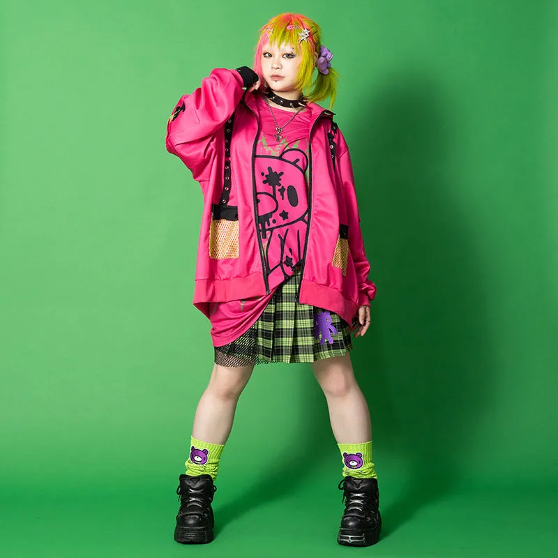 ACDC RAG & Gloomy Bear vivid mesh hoodie