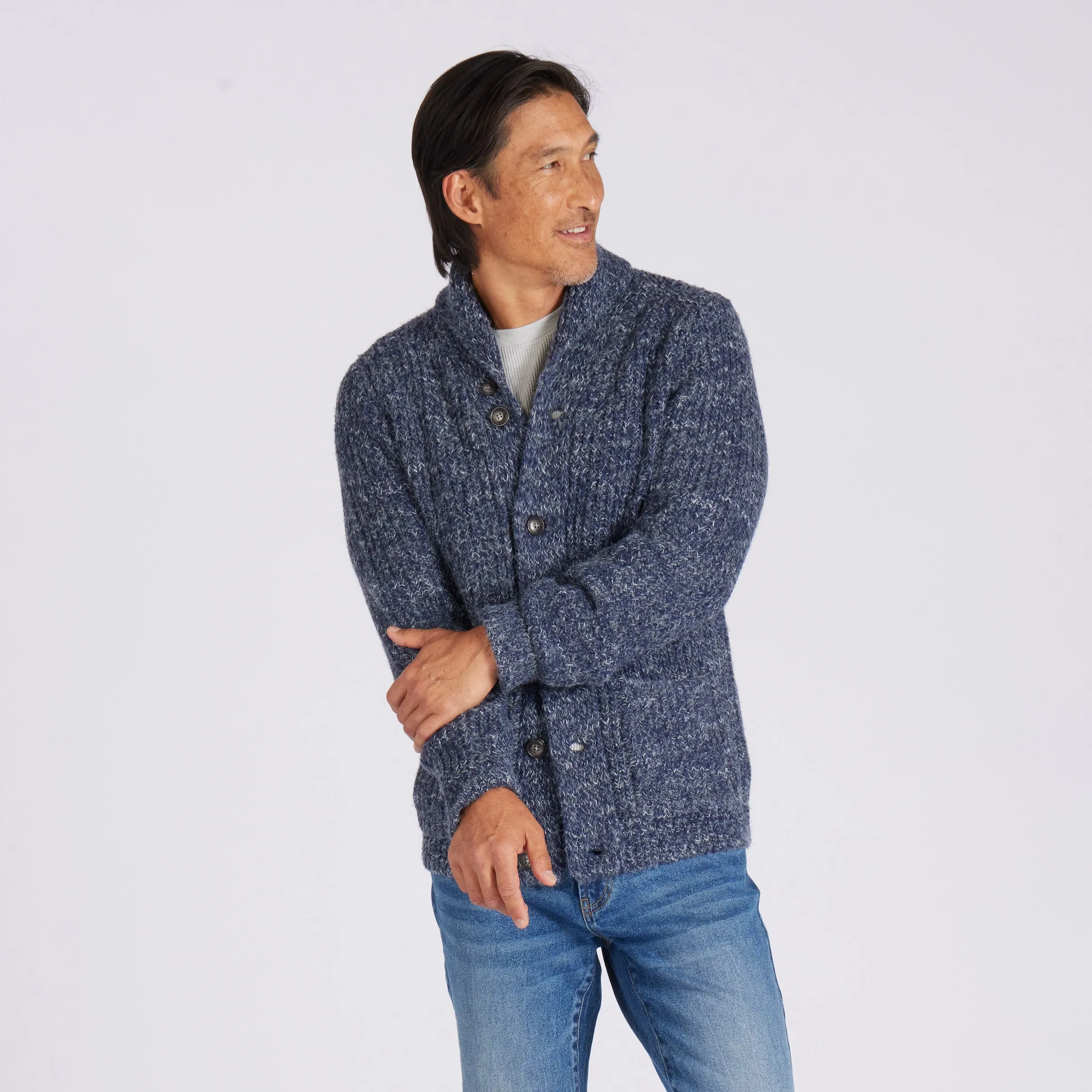 Alfred's Shawl Cardigan Sweater - Insignia Blue