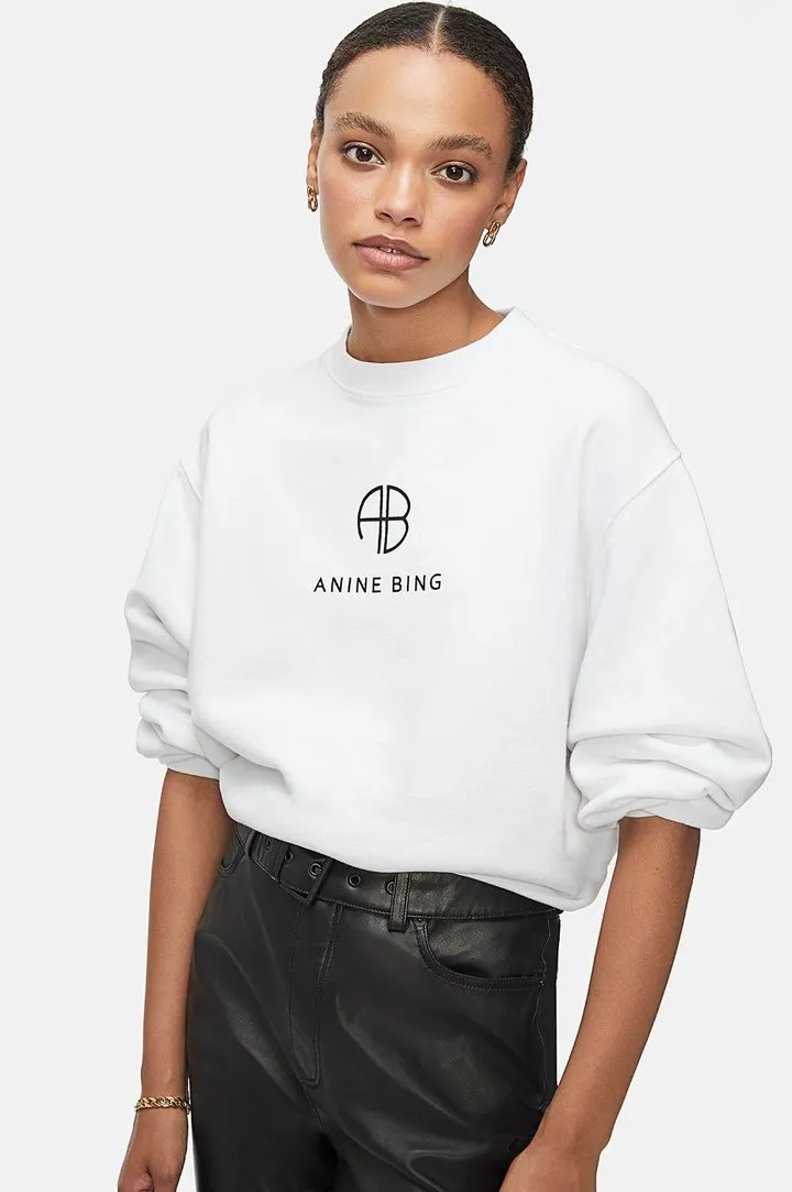 Anine Bing - Ramona Sweatshirt Monogram in White