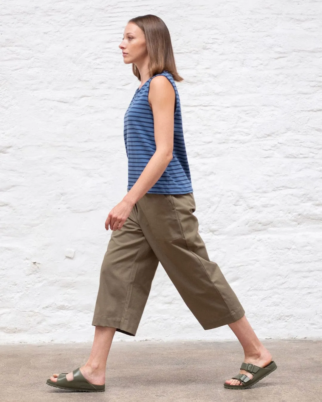 Anna Orgsnic Cotton Culottes | Olive