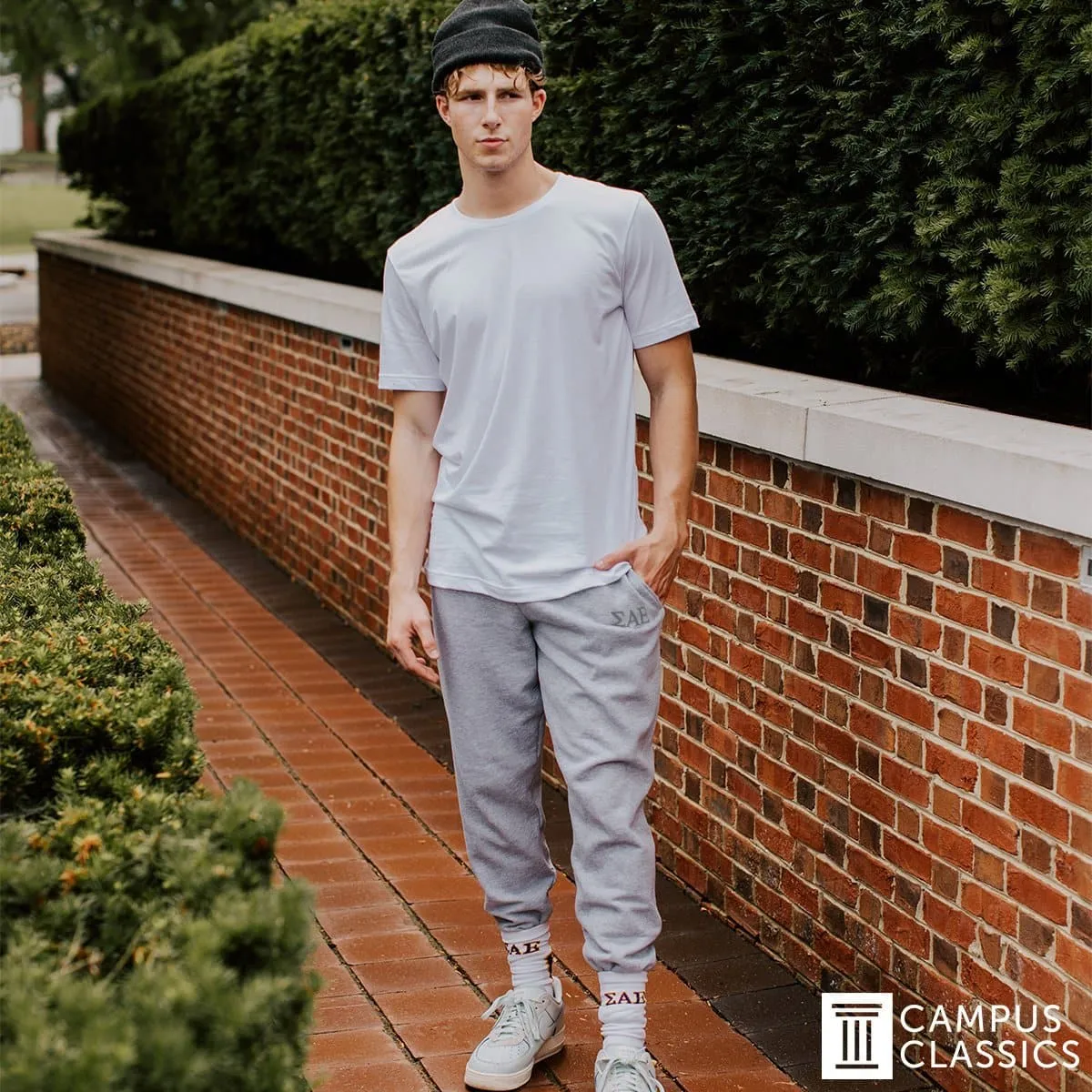 ATO Heather Grey Contrast Joggers