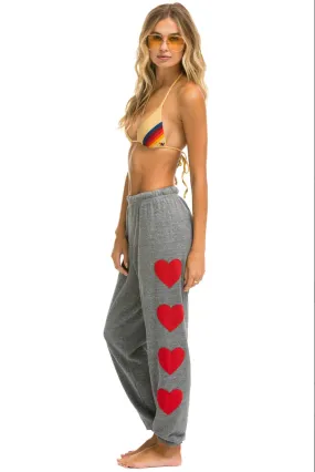 AVIATOR NATION HEART STITCH 4 SWEATPANTS - HEATHER GREY