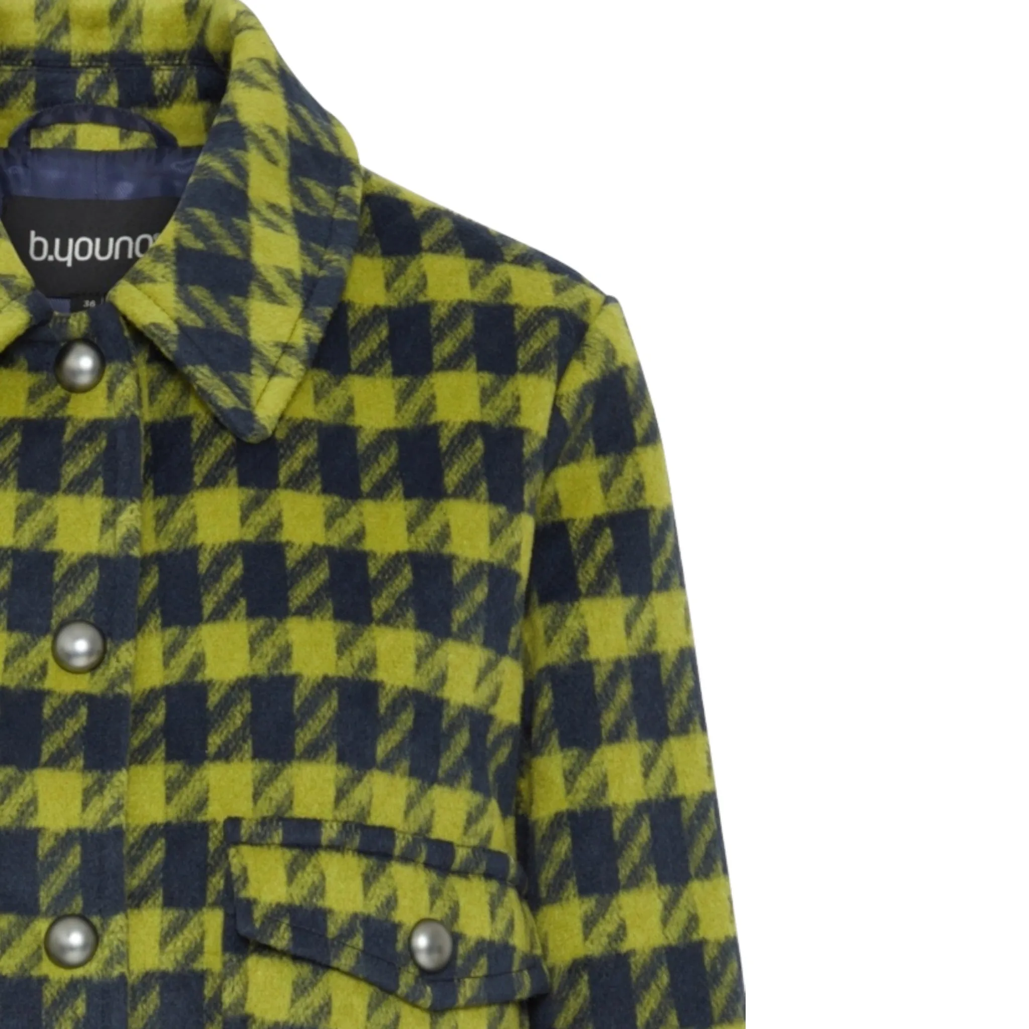 B Young Cays Short Jacket Navy Check