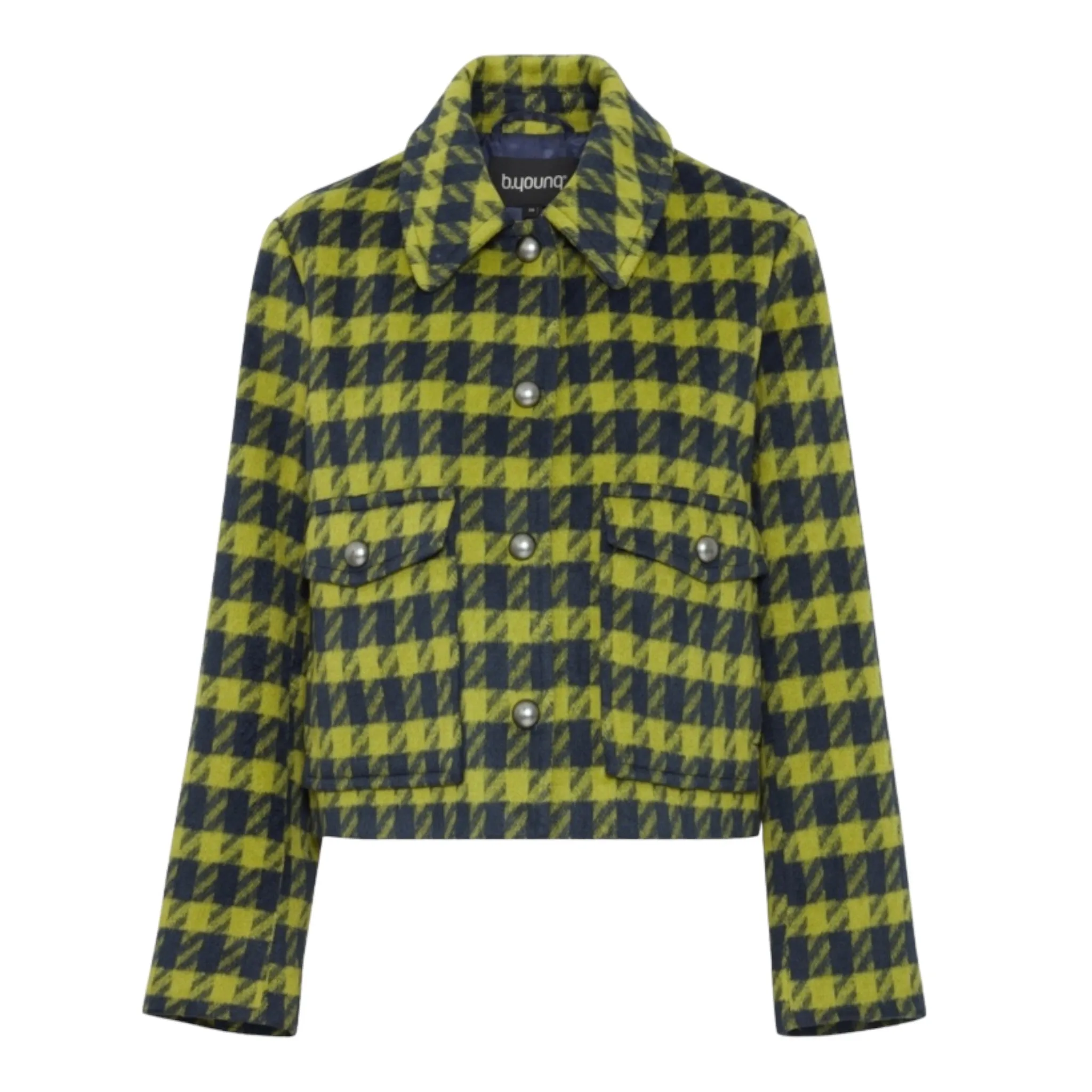 B Young Cays Short Jacket Navy Check