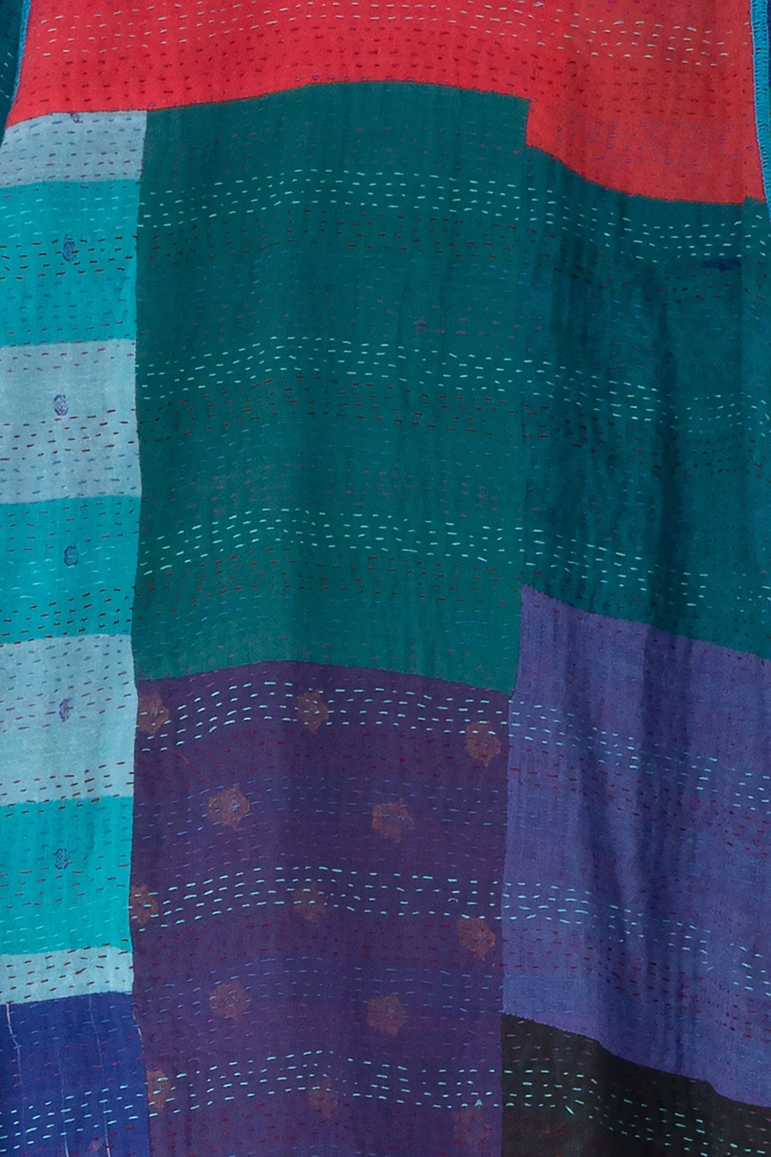 BAGH PRINT KANTHA A-LINE JKT - bg2003-blu -