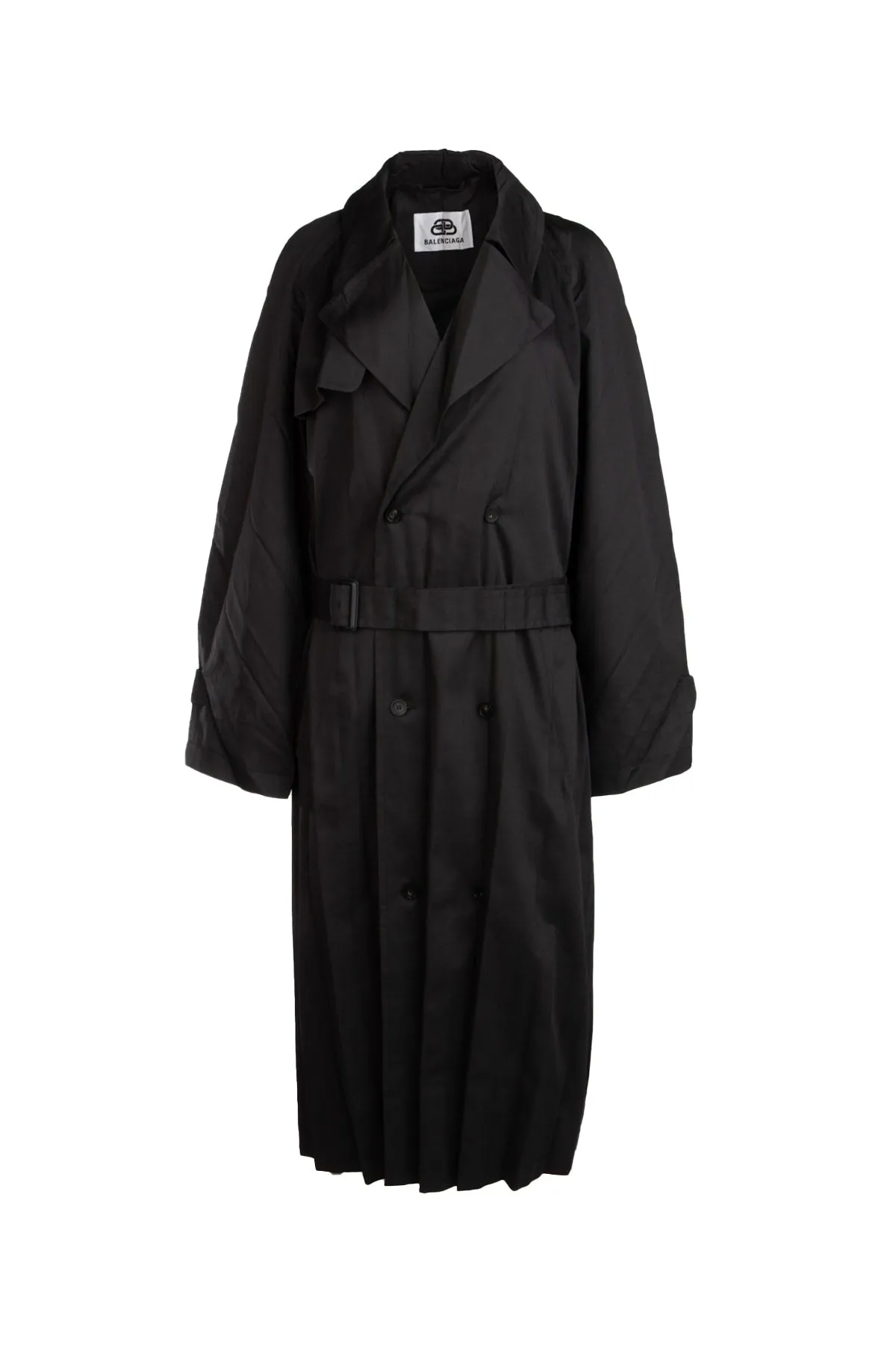 Balenciaga Double Breasted Pleated Trench Coat