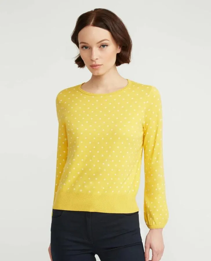 Bell Sleeve Jacquard Spot Sweater