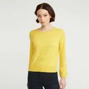 Bell Sleeve Jacquard Spot Sweater