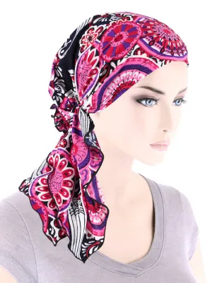 Bella Scarf Pink Red Medallion