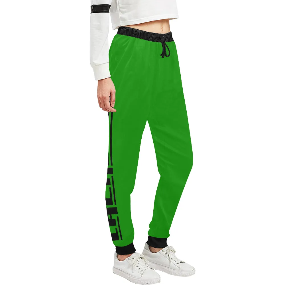 BLACC BORDER GREEN Women's All Over Print Sweatpants