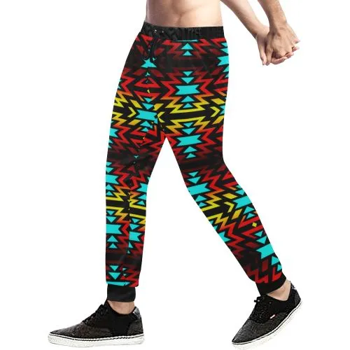 Black Fire and Sky Men's Sweatpants