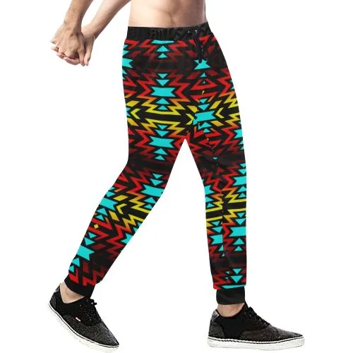 Black Fire and Sky Men's Sweatpants