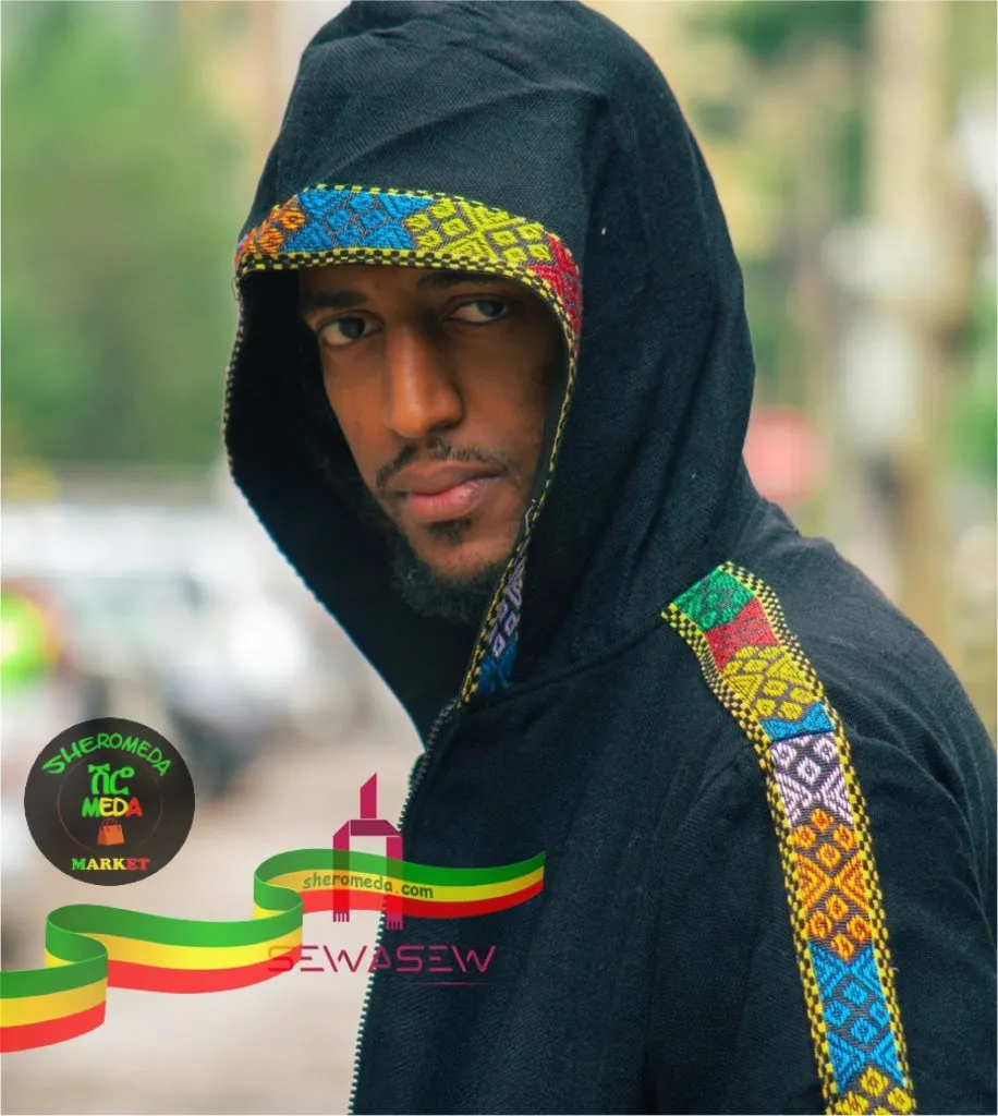 Black Traditional Ethiopia style jacket (unisex)