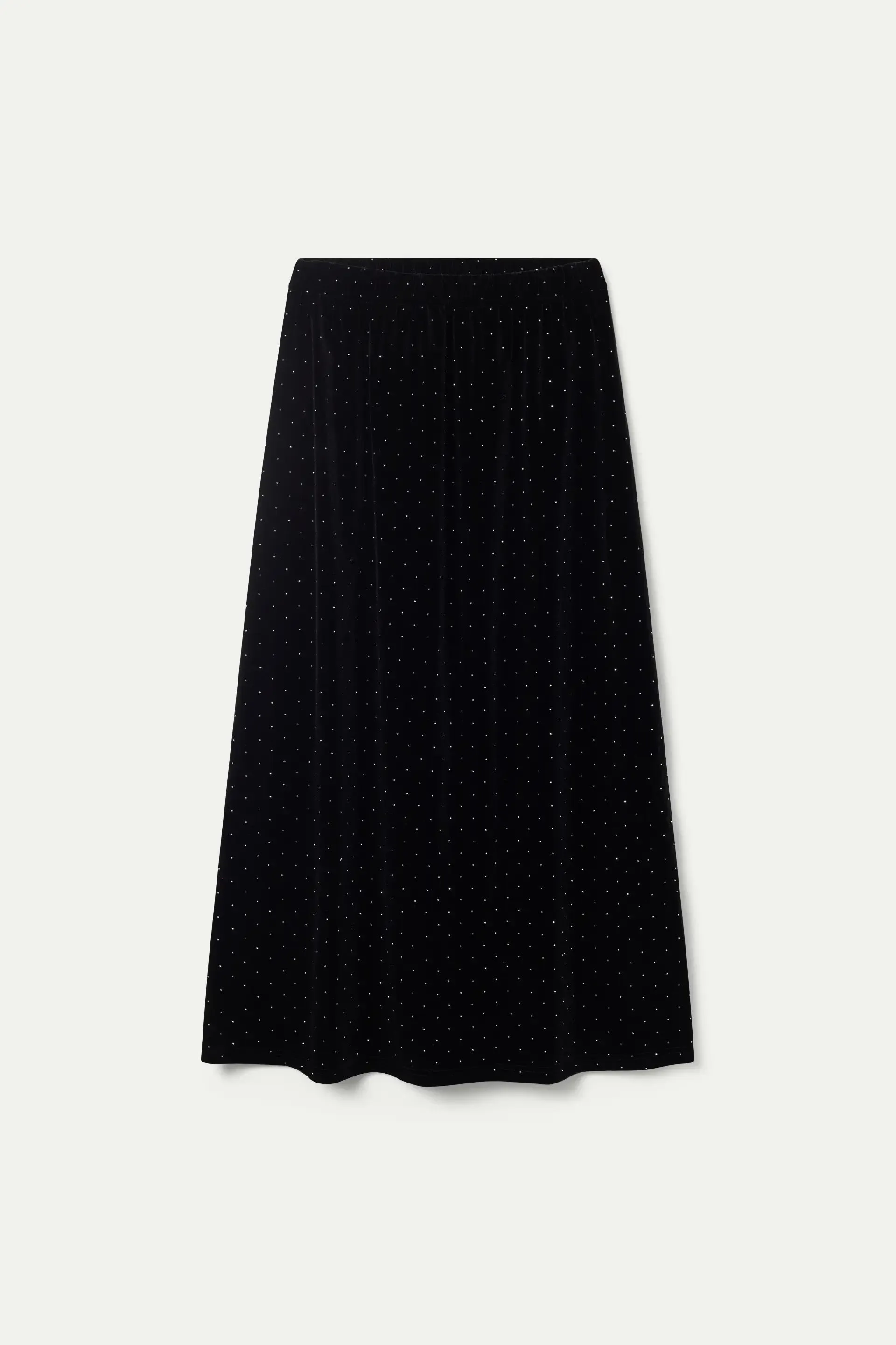 Black Velvet Skirt With Diamanté Gems