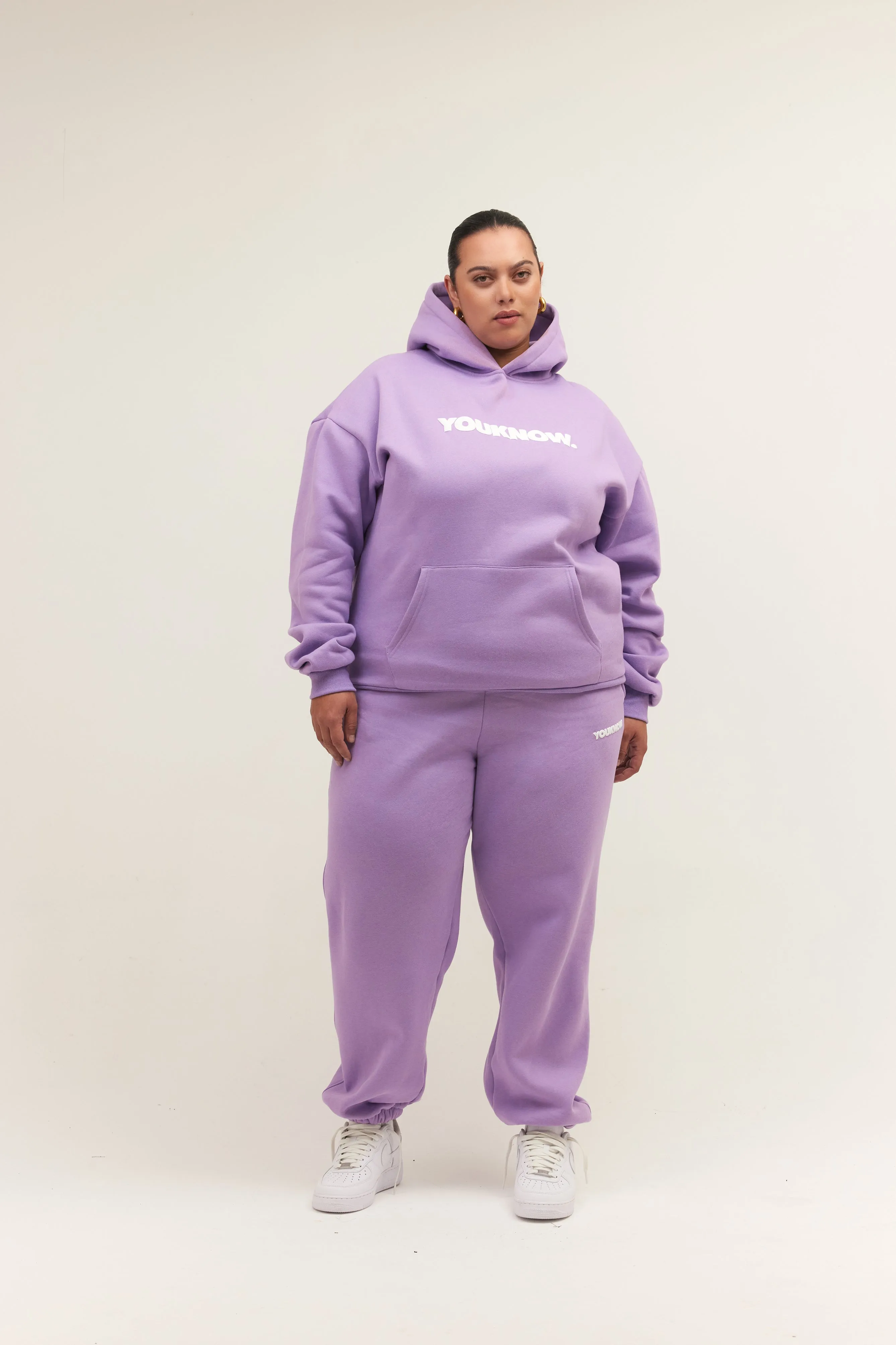 BLOCK CUFFED SWEATPANTS | LILAC