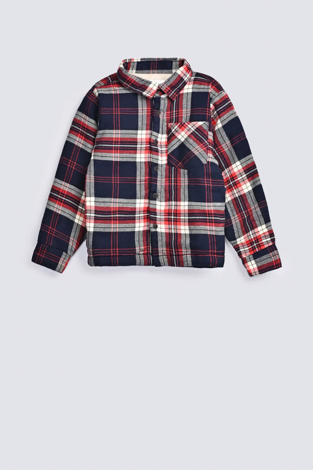 BOYS WARM CHECKERED SHACKET