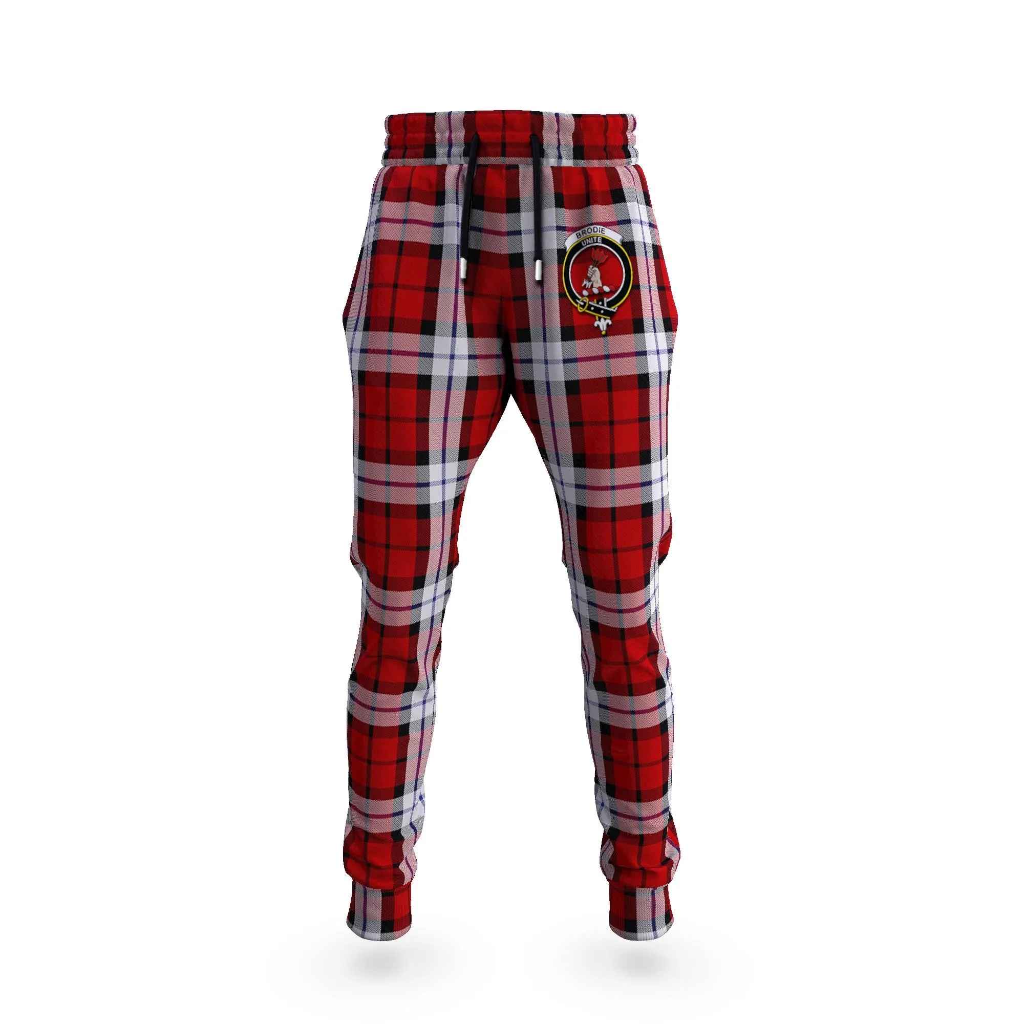 Brodie Dress Tartan Joggers Pants with Family Crest