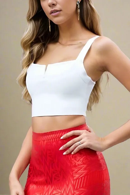 Brooke Bandage Crop Top - Pearl White