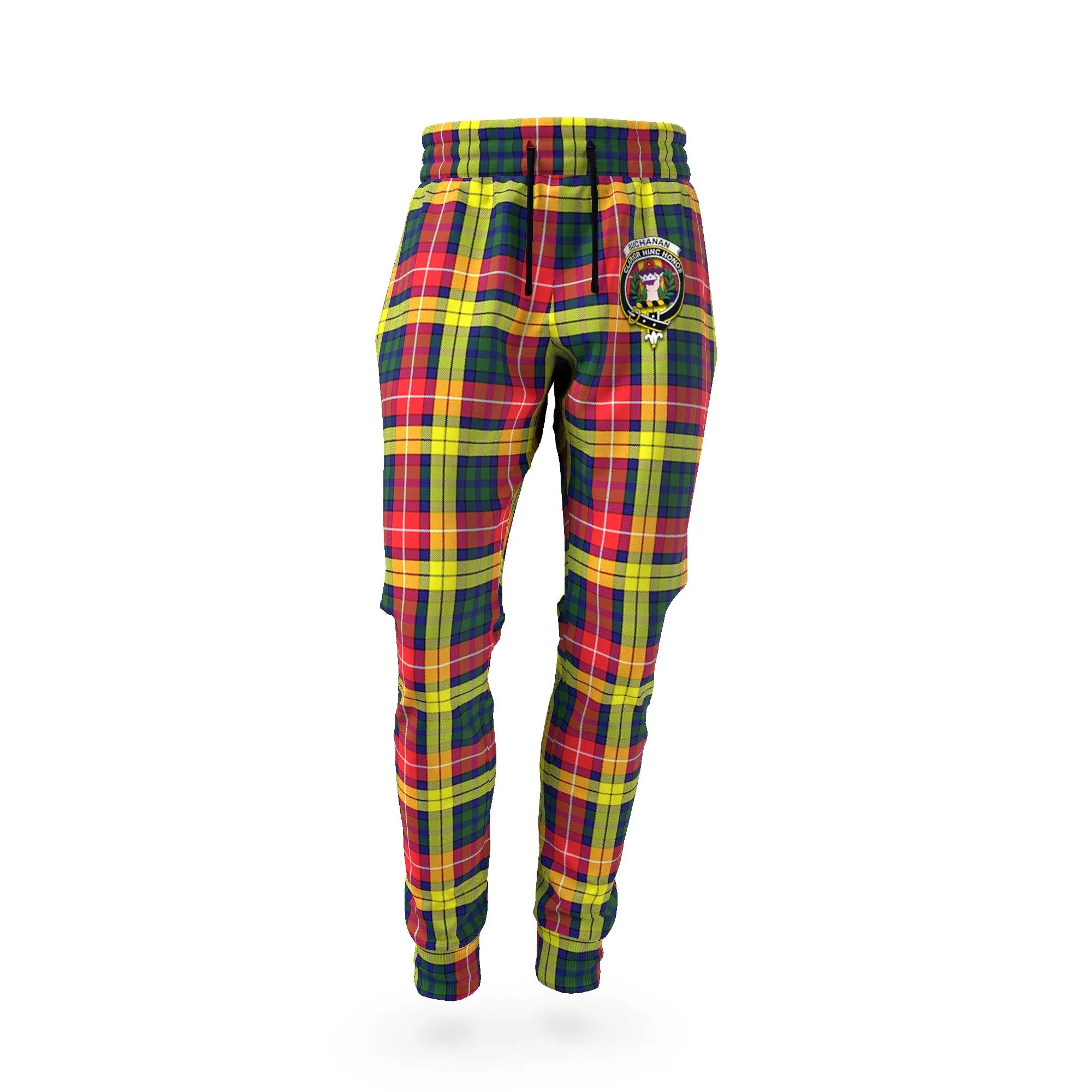 Buchanan Modern Tartan Joggers Pants with Family Crest