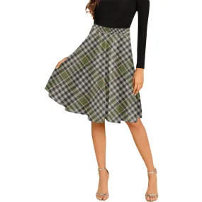 Burns Check Tartan Melete Pleated Midi Skirt