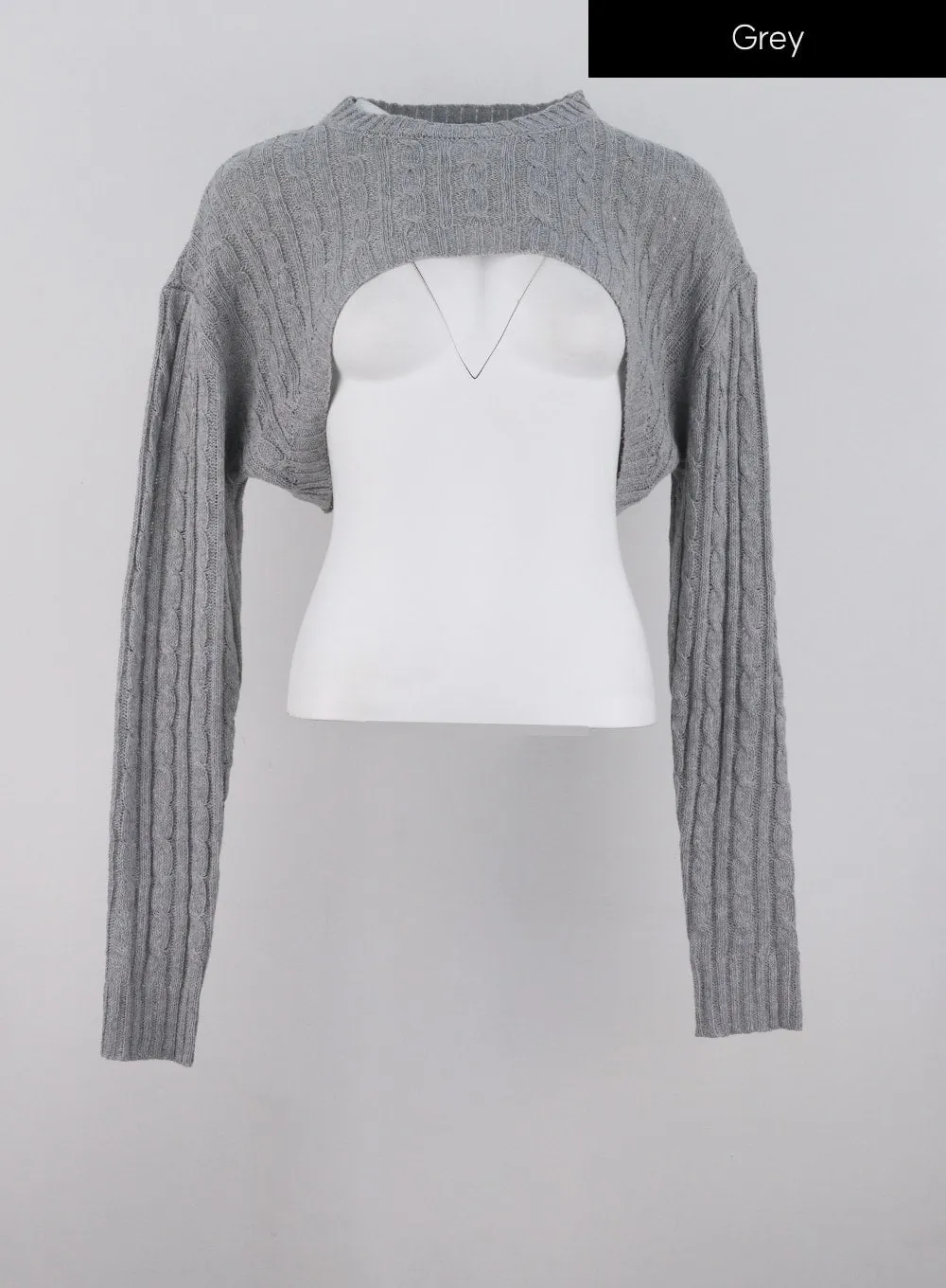 Cable Knit Crop Sweater IG311