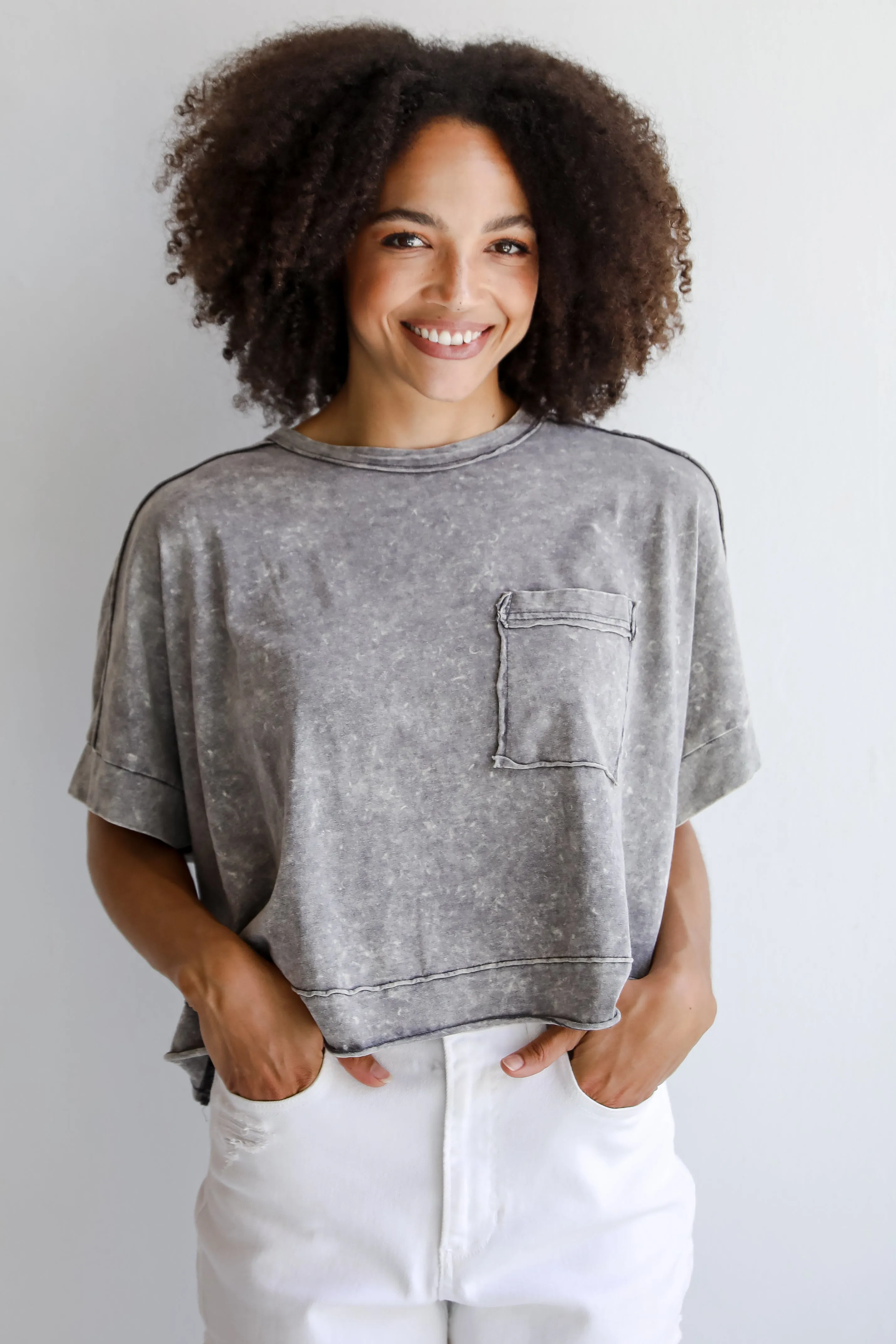 Callie Acid Washed Tee - DU DEAL