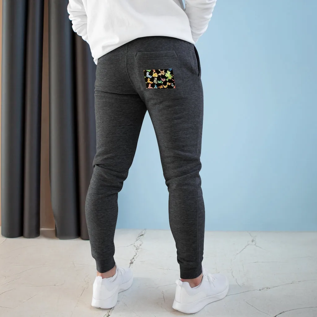 Cat Pattern Premium Fleece Joggers