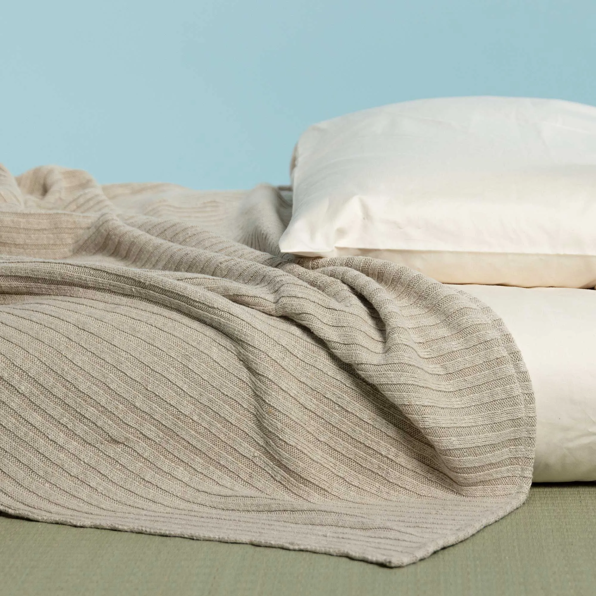 CATALAN 100% Organic Hemp Ribbed Knit Blanket