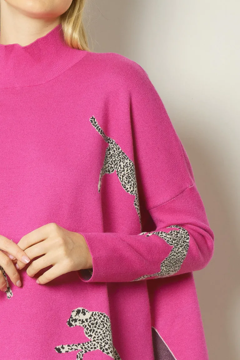 Cheetah Print Knit Sweater