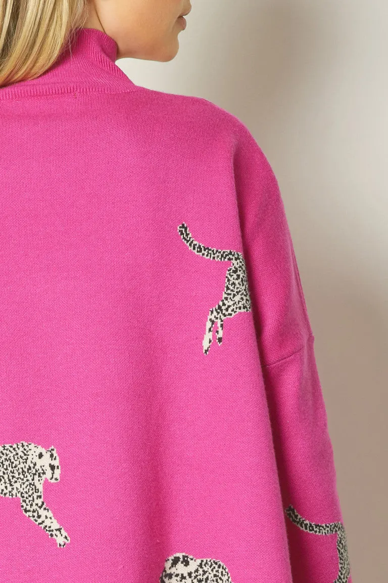 Cheetah Print Knit Sweater