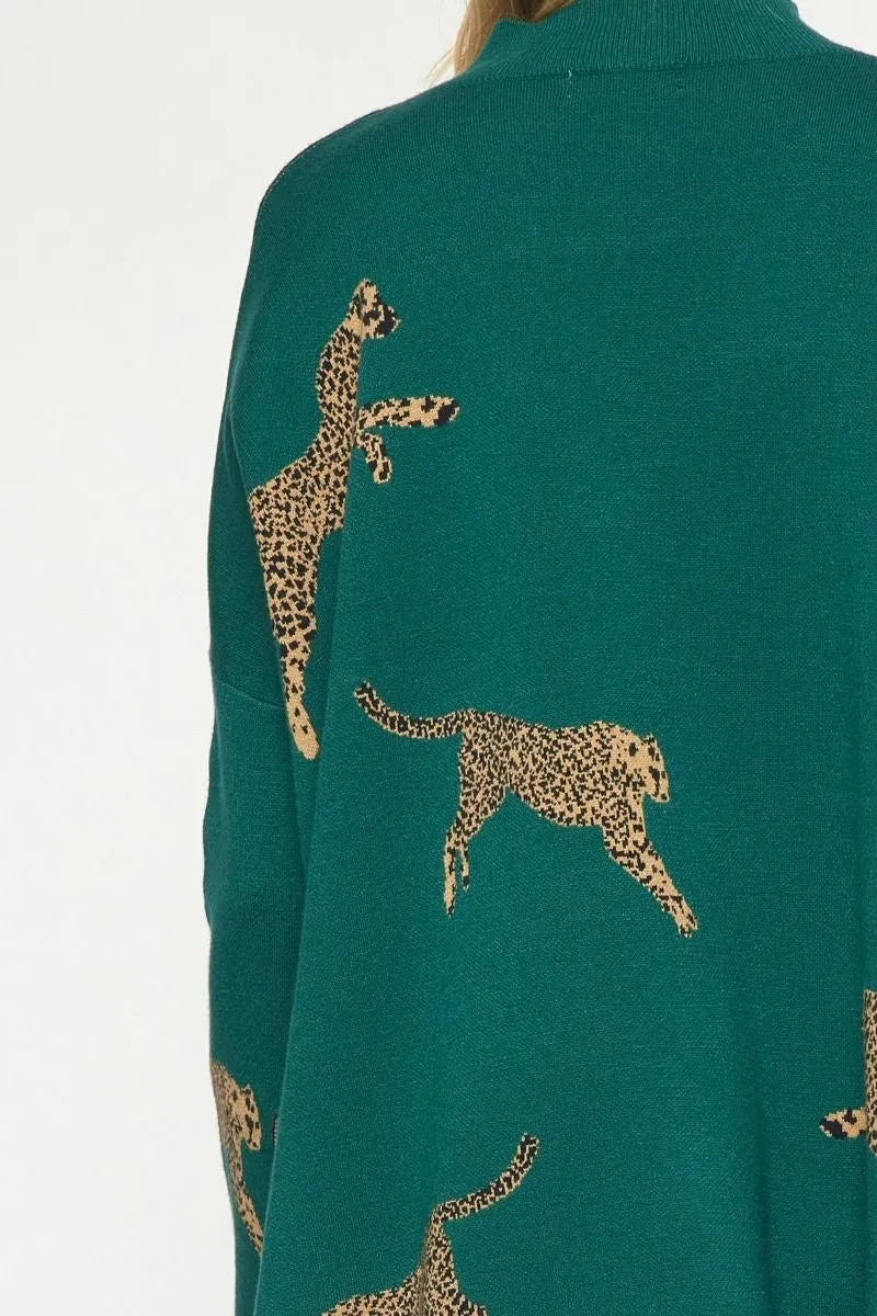 Cheetah Print Knit Sweater