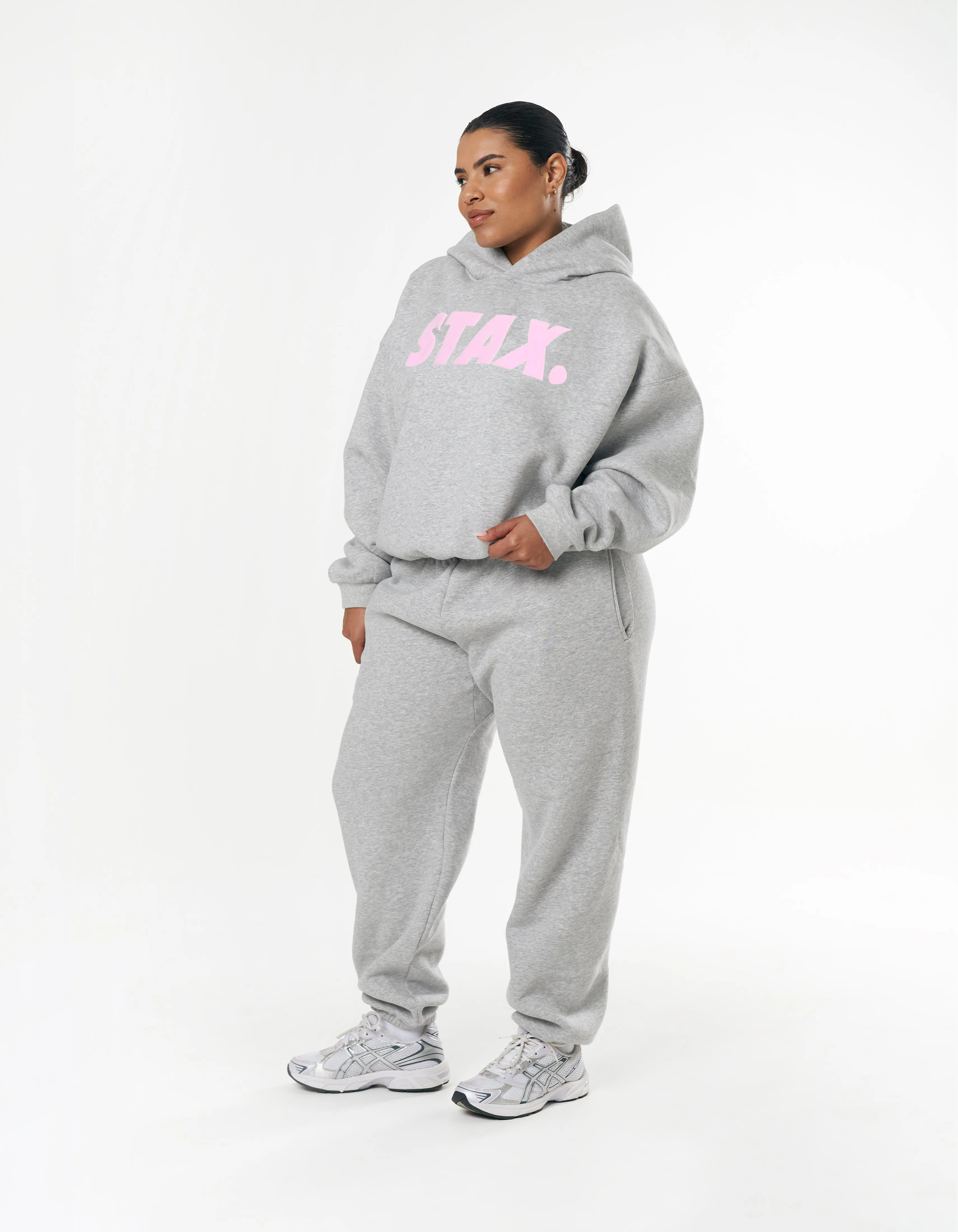 Classic Cuffed Jogger - Dark Grey/Pink