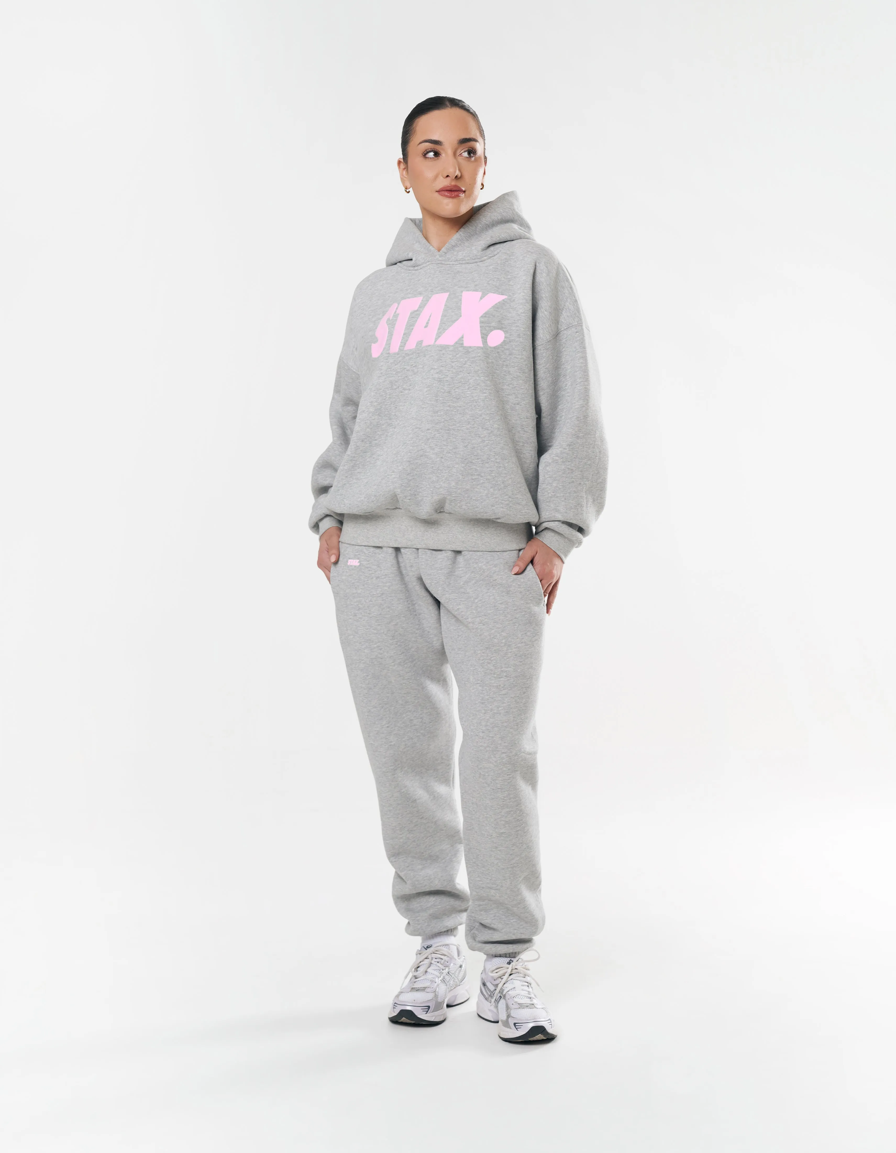 Classic Cuffed Jogger - Dark Grey/Pink