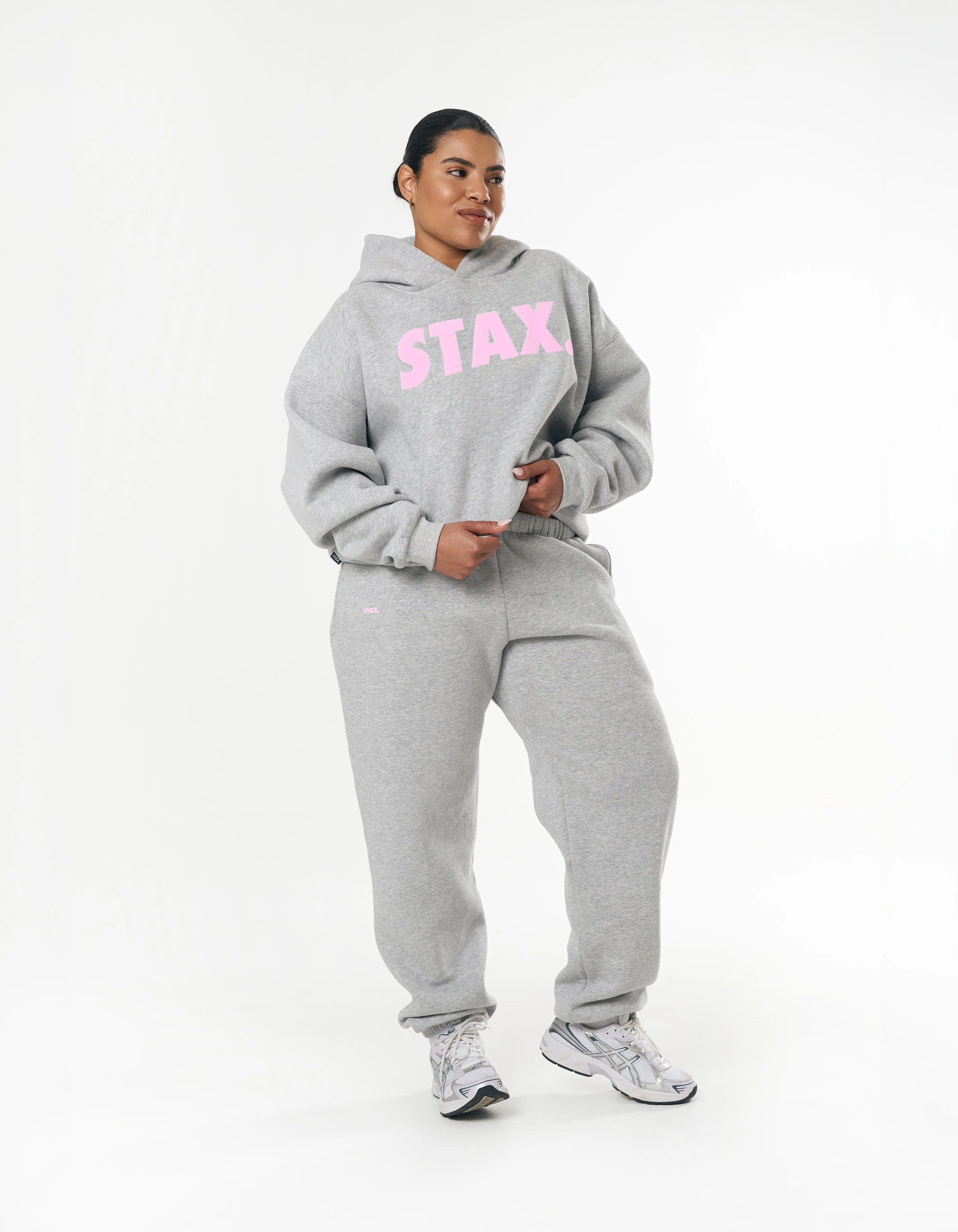 Classic Cuffed Jogger - Dark Grey/Pink