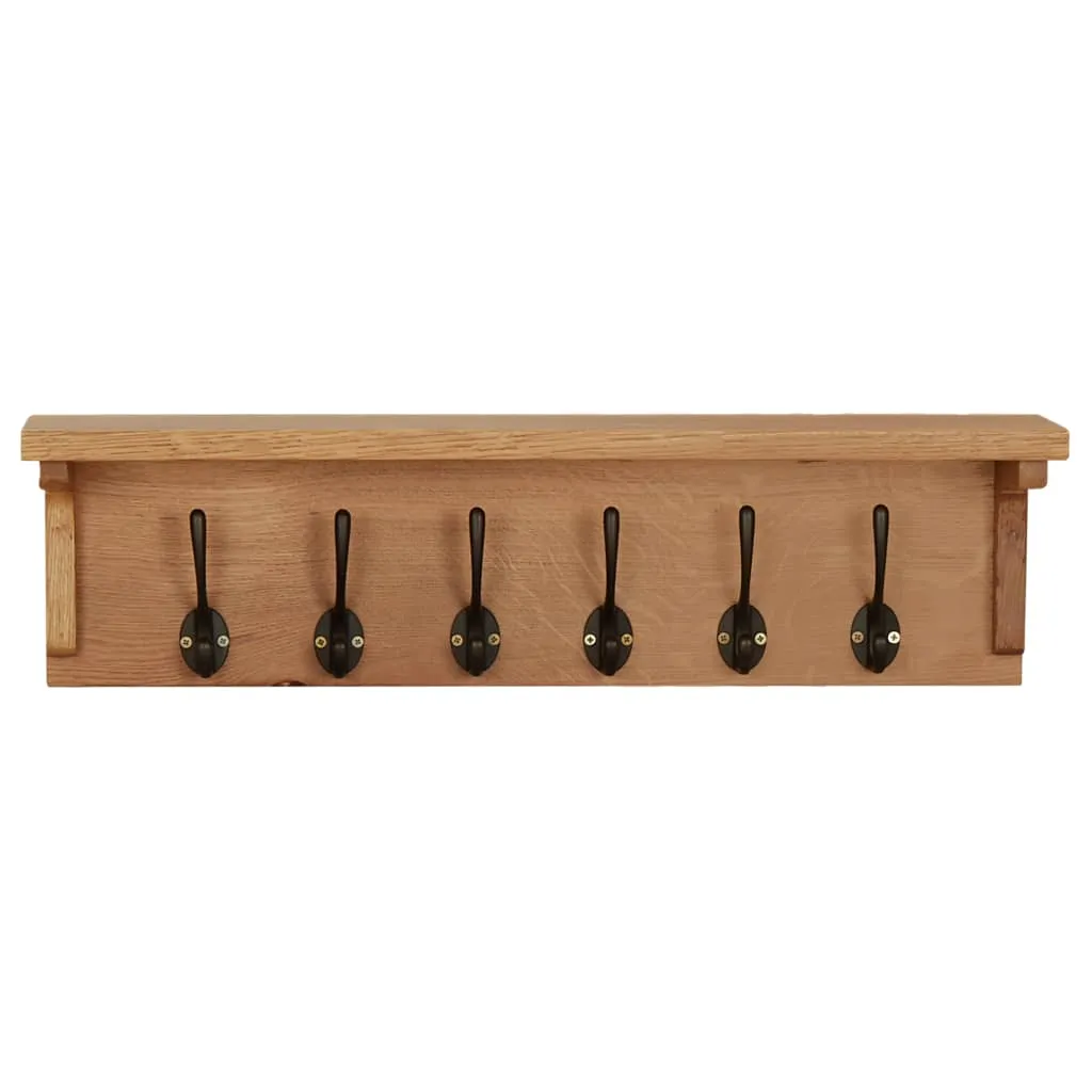 Coat Rack 60x16x16 cm Solid Oak Wood